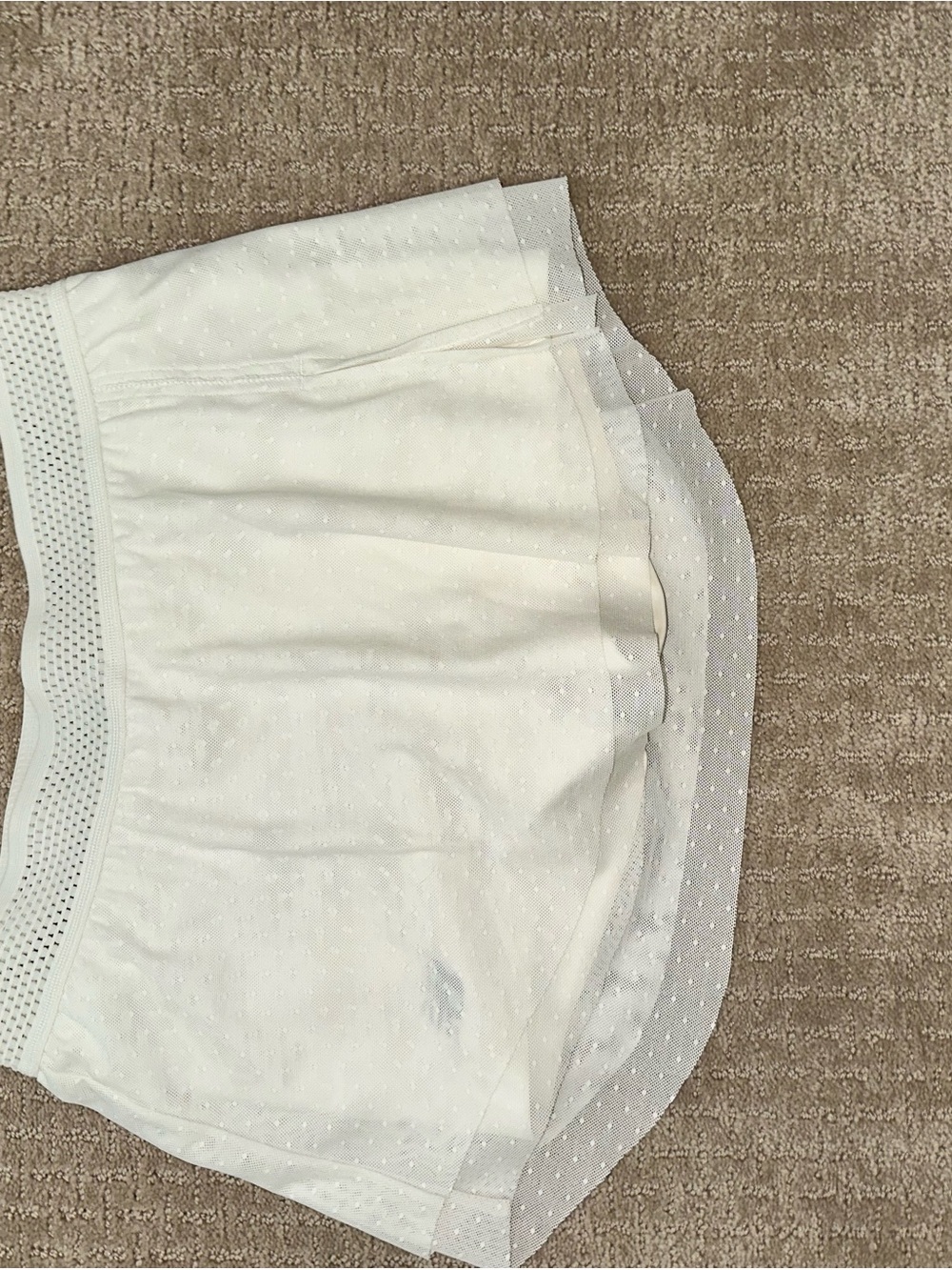 New Balance White Women’s Layered Mesh Athletic Shorts